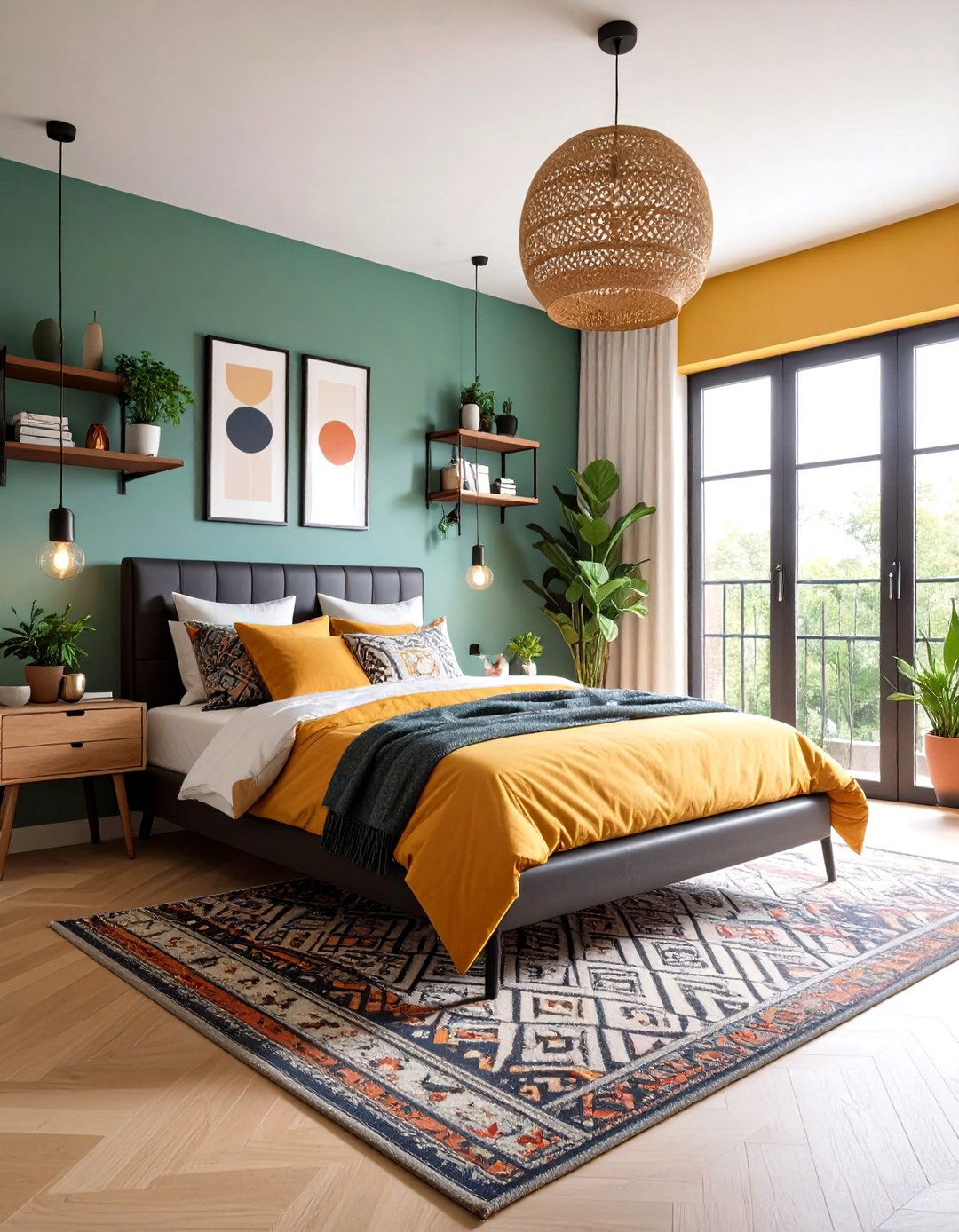 Maximalist Pattern Mixing Bedroom - 24 Townhouse Interior Design Ideas
