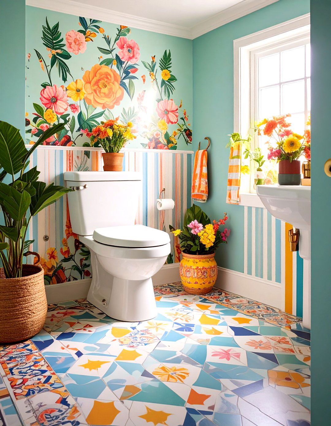 Maximalist Pattern Mixing - 24 Downstairs Toilet Ideas