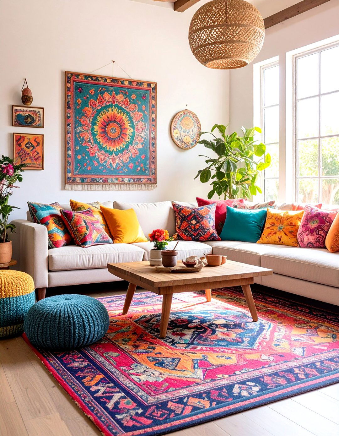 Maximalist Pattern Paradise - 24 Colorful Boho Living Room Ideas