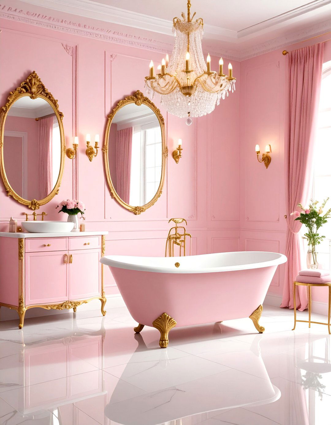 Maximalist Pink Drama Bathroom - 24 Pink Tile Bathroom Ideas