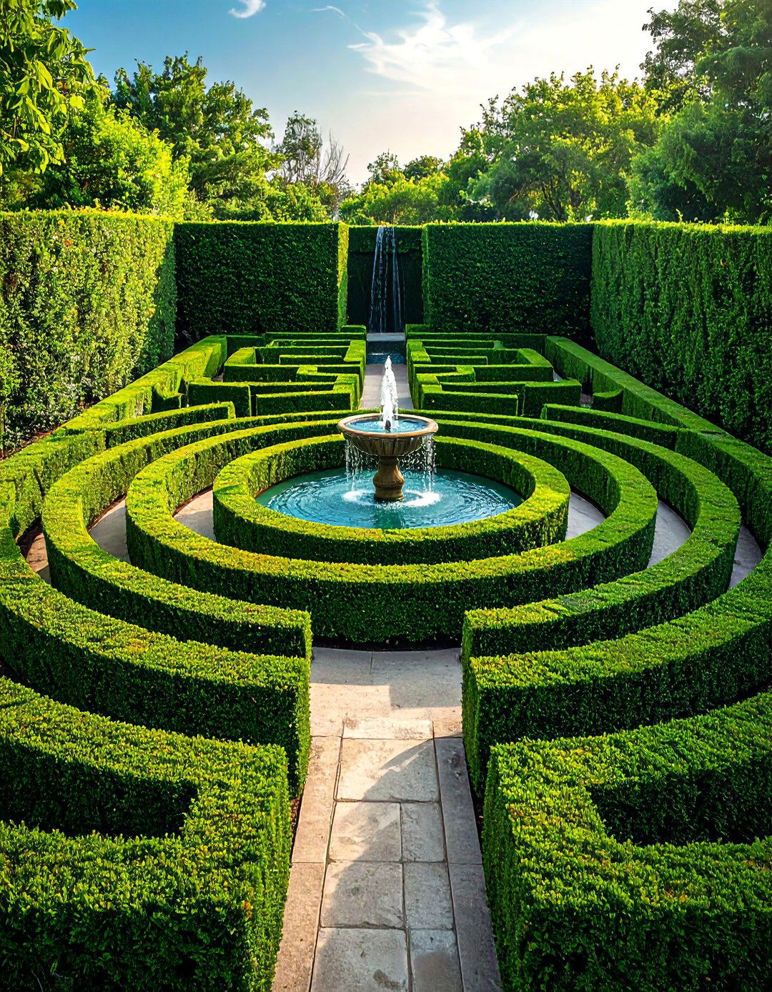 Maze Garden with Hedge Patterns - 24 Beautiful Gardens