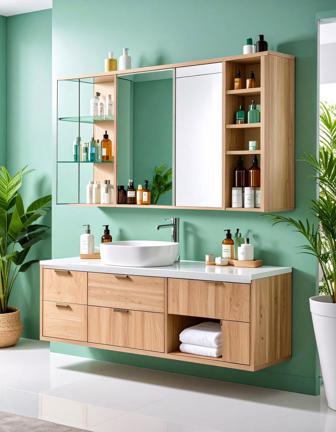 Medicine Cabinet with Built in Storage - 24 Small Bathroom Storage Ideas