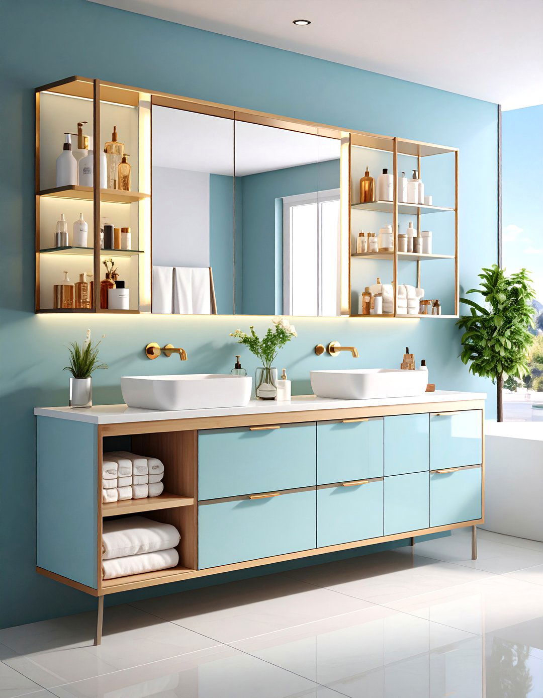 Medicine Cabinet with Interior Organization - 24 Bathroom Organization Ideas