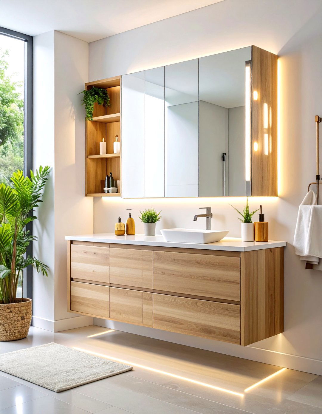 Medicine Cabinet with LED Lighting - 24 Bathroom Furniture Ideas