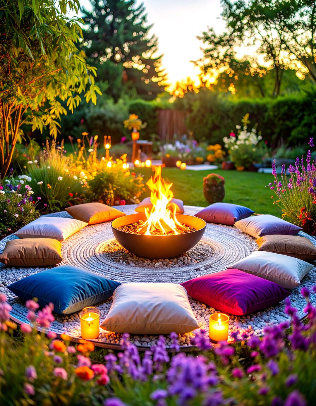 Meditation Circle Garden Space - 24 Boho Garden Ideas