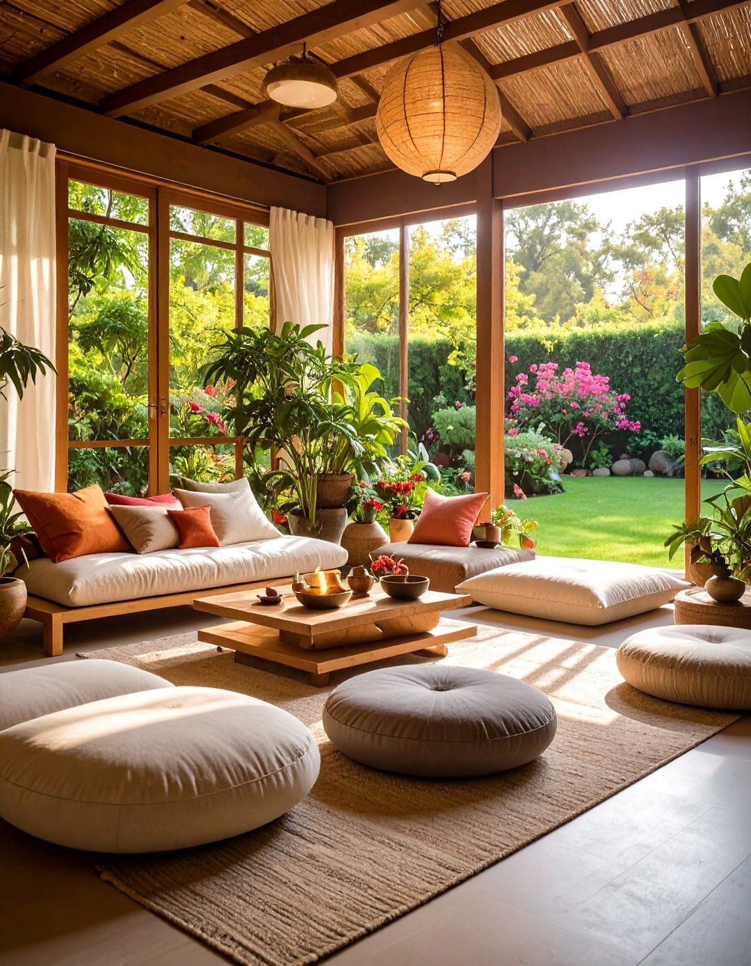 Meditation Garden Sunroom - 24 Colorful Boho Decor Ideas