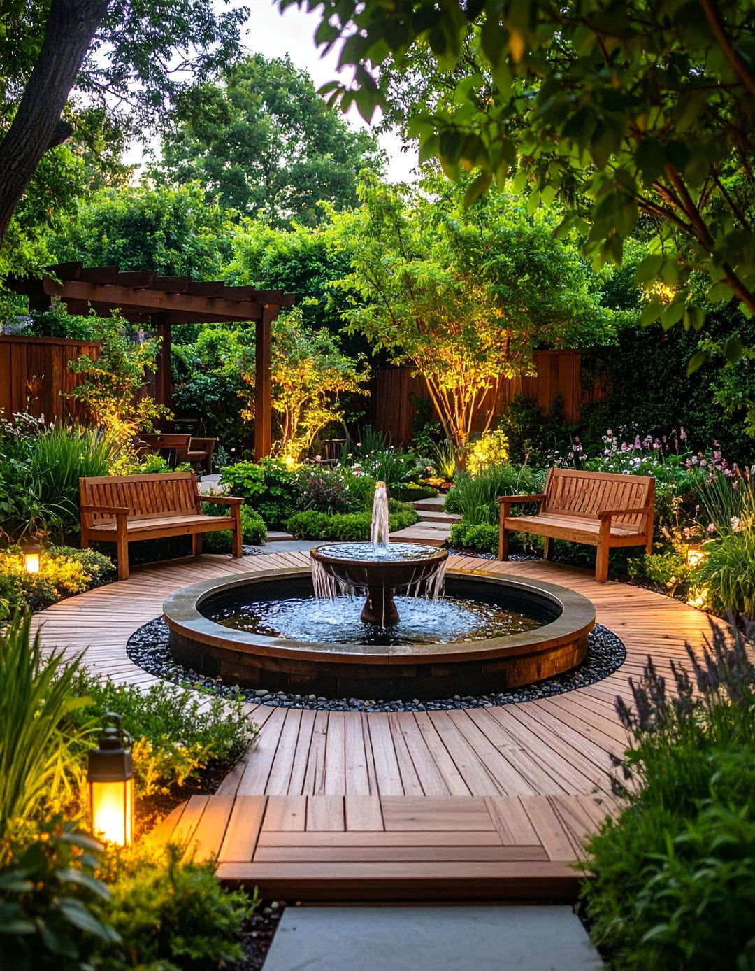 Meditation Garden with Fountain - 24 Arizona Backyard Ideas