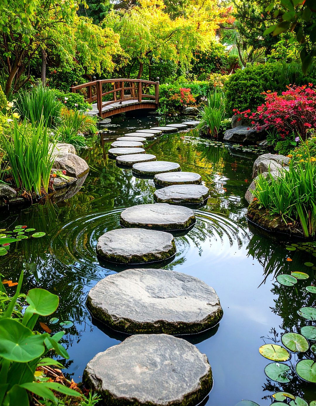 Meditation Labyrinth Water Walk - 24 Backyard Pond Ideas