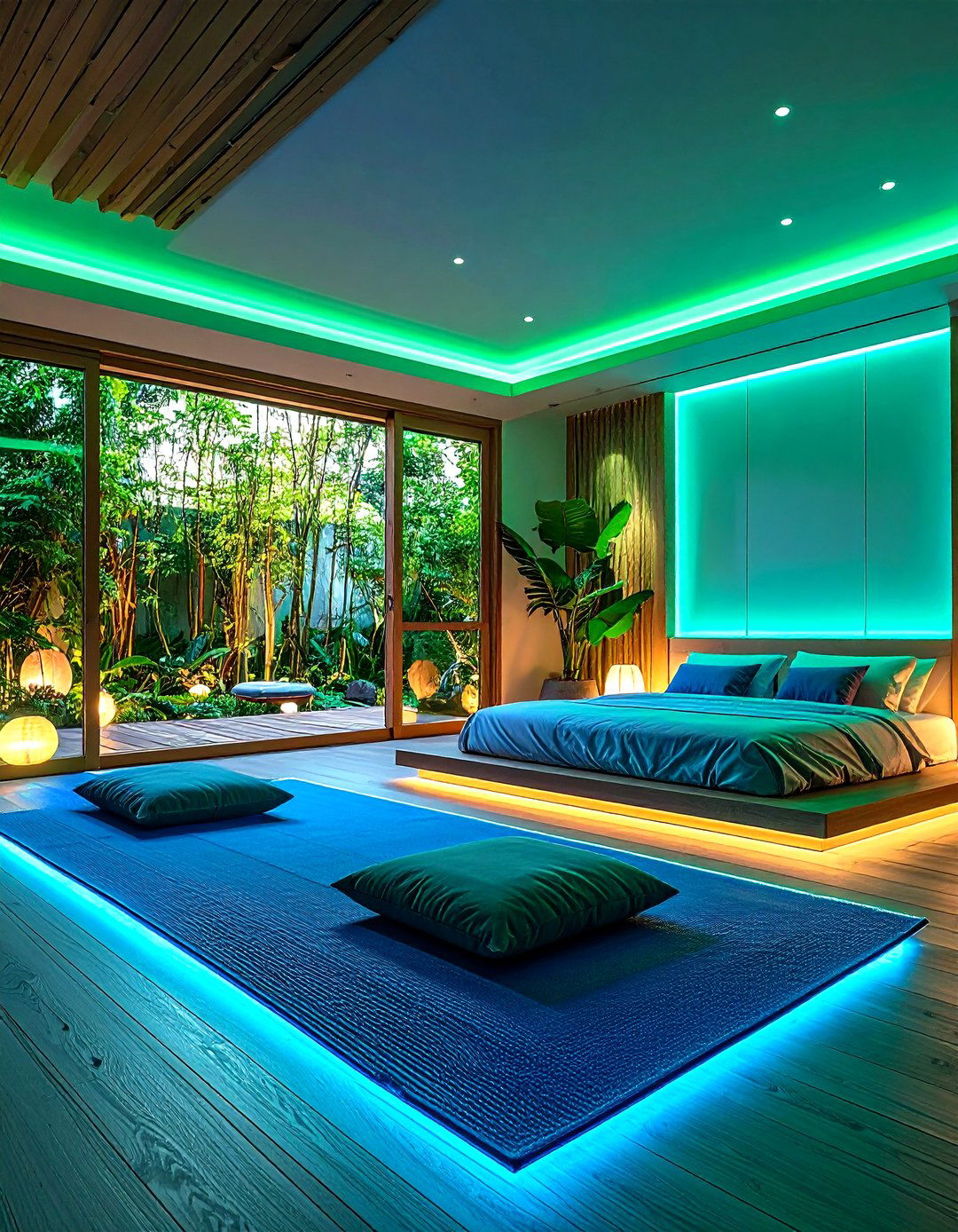 Meditation and Wellness Zone - 24 Neon Bedroom Ideas