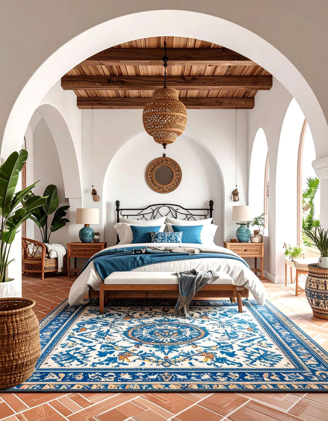 Mediterranean Alcove with Arched Doorways and Tile Accents - 24 Boho Beach Bedroom Ideas