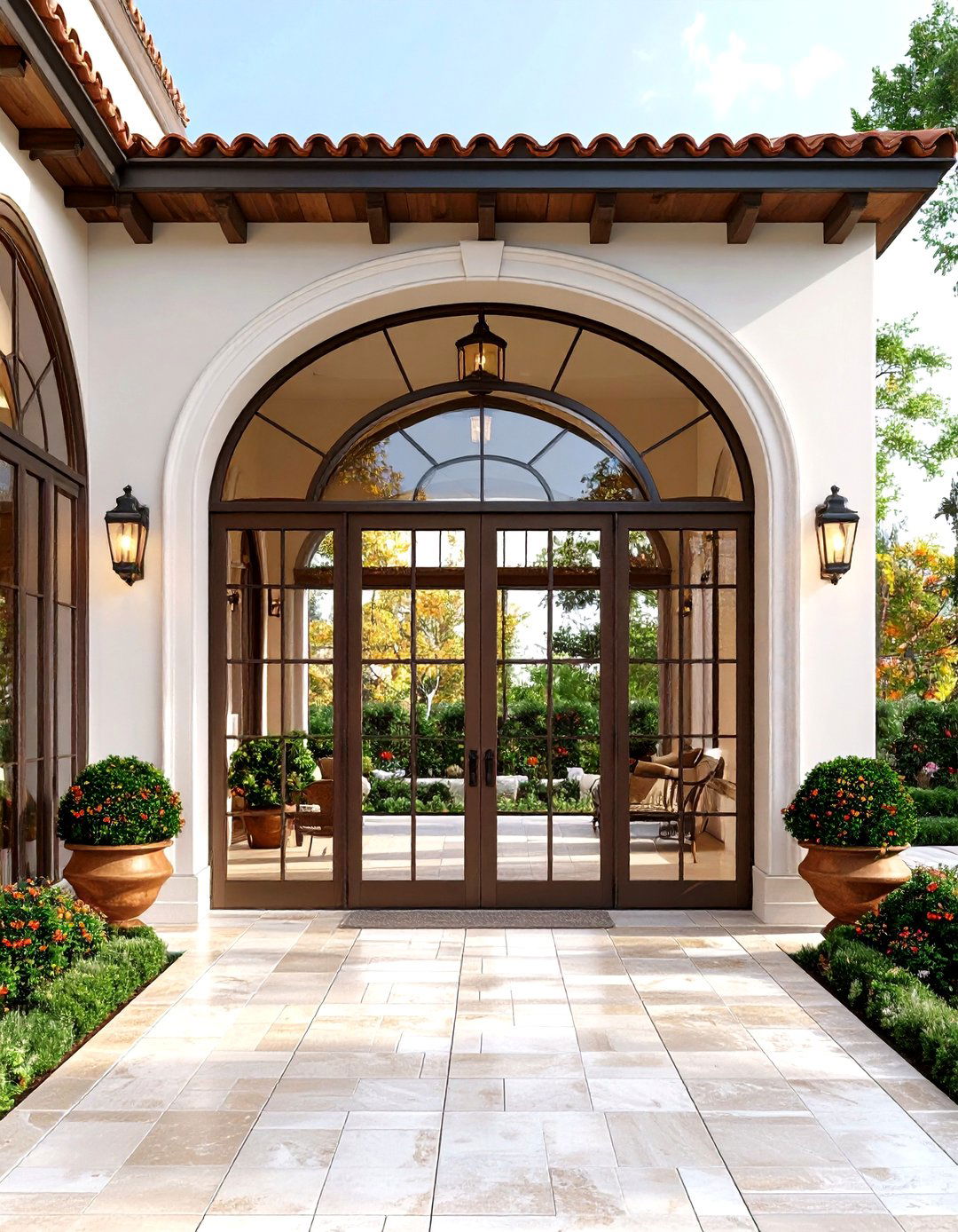 Mediterranean Arched Glass Porch - 24 Glass Porch Design Ideas