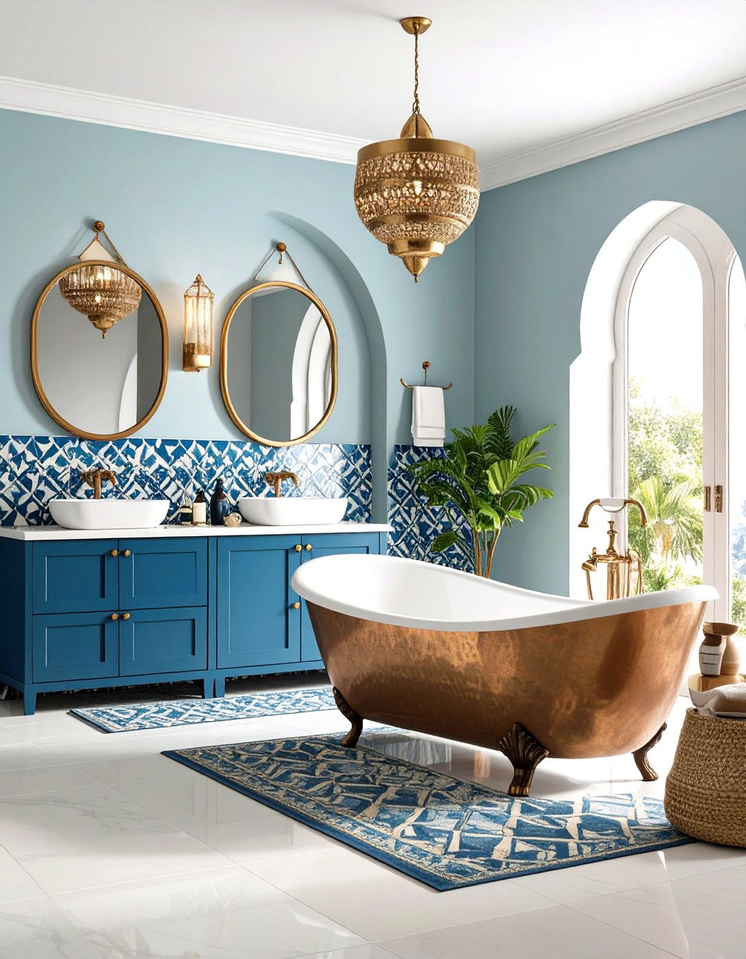 Mediterranean Bathroom with Moorish Tile Patterns - 24 spanish interior design ideas