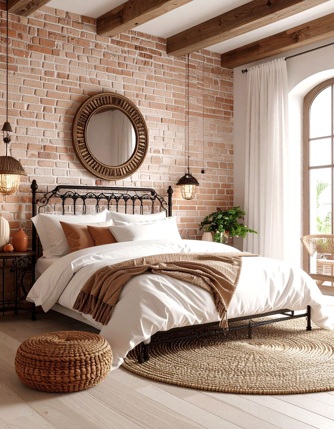Mediterranean Bedroom Escape - 24 Brick Wallpaper Ideas