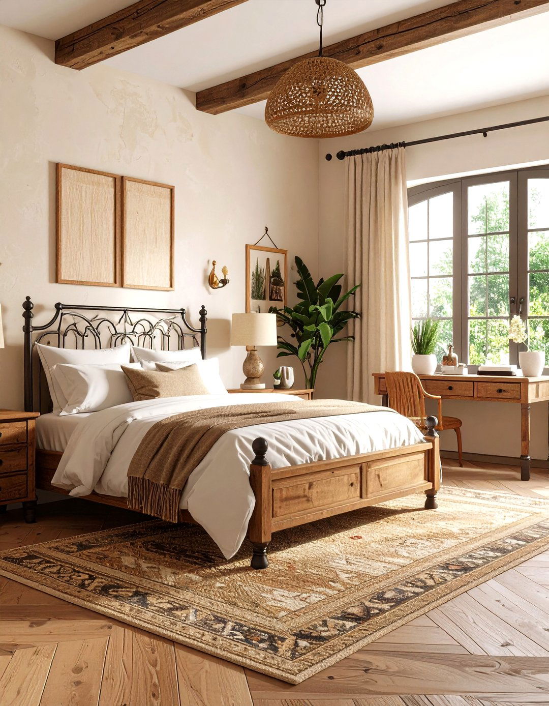Mediterranean Bedroom Office with Warm Earth Tones - 24 Bedroom Office Ideas