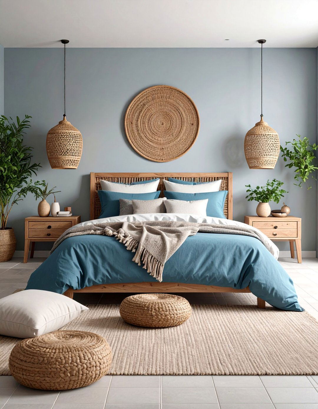 Mediterranean Blue and Stone Grey Retreat - 24 Blue and Grey Bedroom Ideas