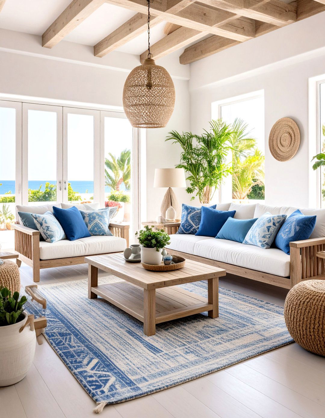Mediterranean Coastal Breeze - 24 Colorful Boho Living Room Ideas