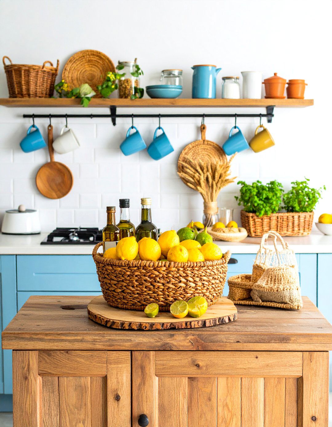 Mediterranean Coastal Counter Theme - 24 Kitchen Counter Decor Ideas