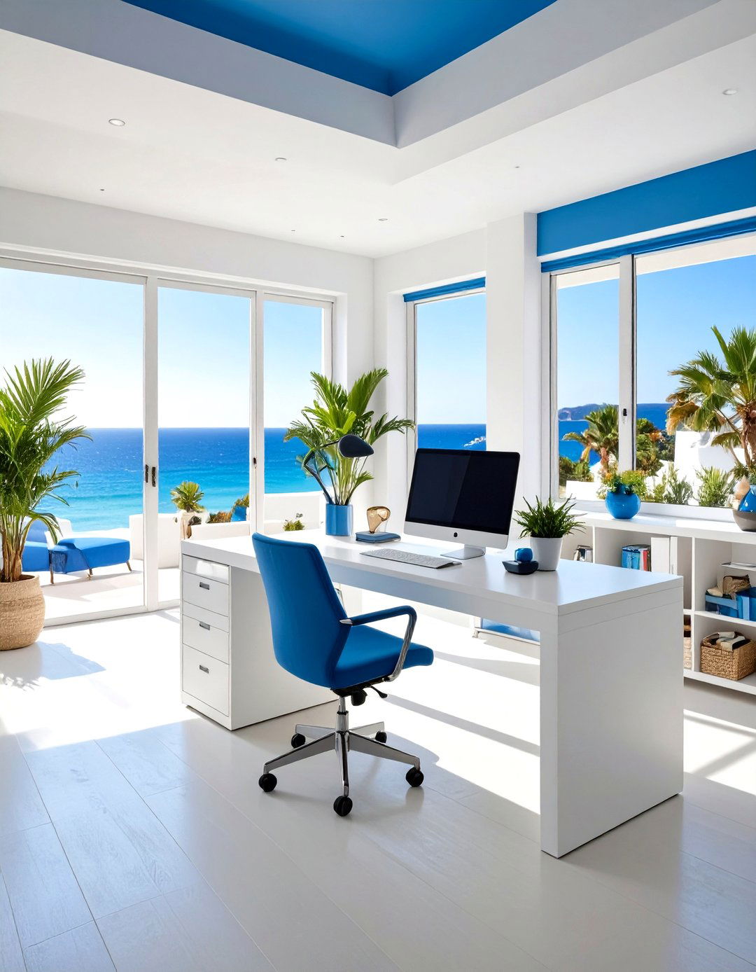 Mediterranean Coastal Retreat - 24 Home Office for Couples Ideas and Designs