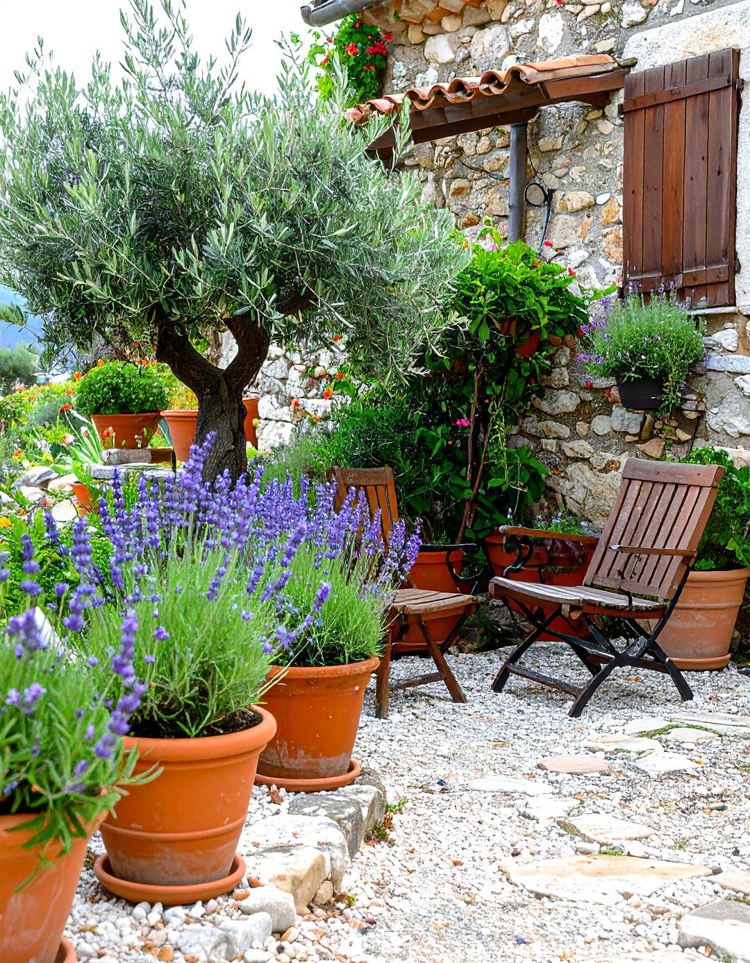 Mediterranean Corner Garden with Drought Tolerant Plants - 24 Corner Garden Ideas