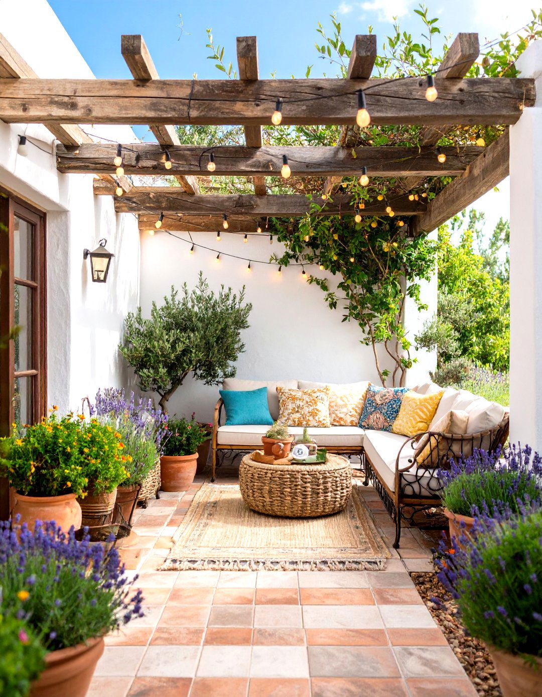 Mediterranean Courtyard Greenhouse - 24 Greenhouse Room Ideas