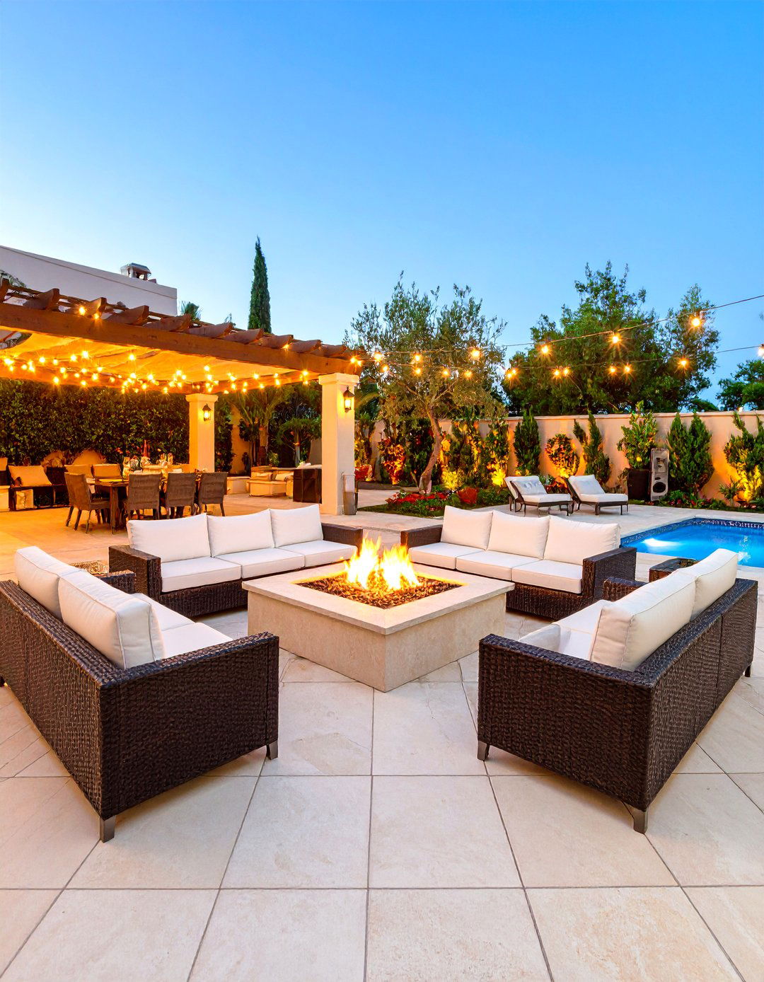 Mediterranean Courtyard Media Terrace - 24 Small Media Room Ideas
