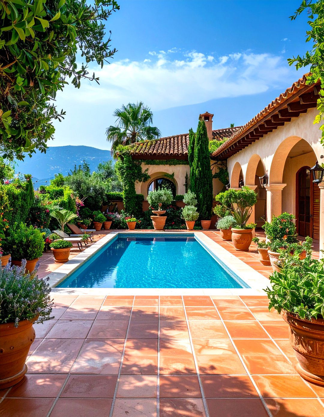 Mediterranean Courtyard Pool Walkway - 24 Pool Walkway Ideas