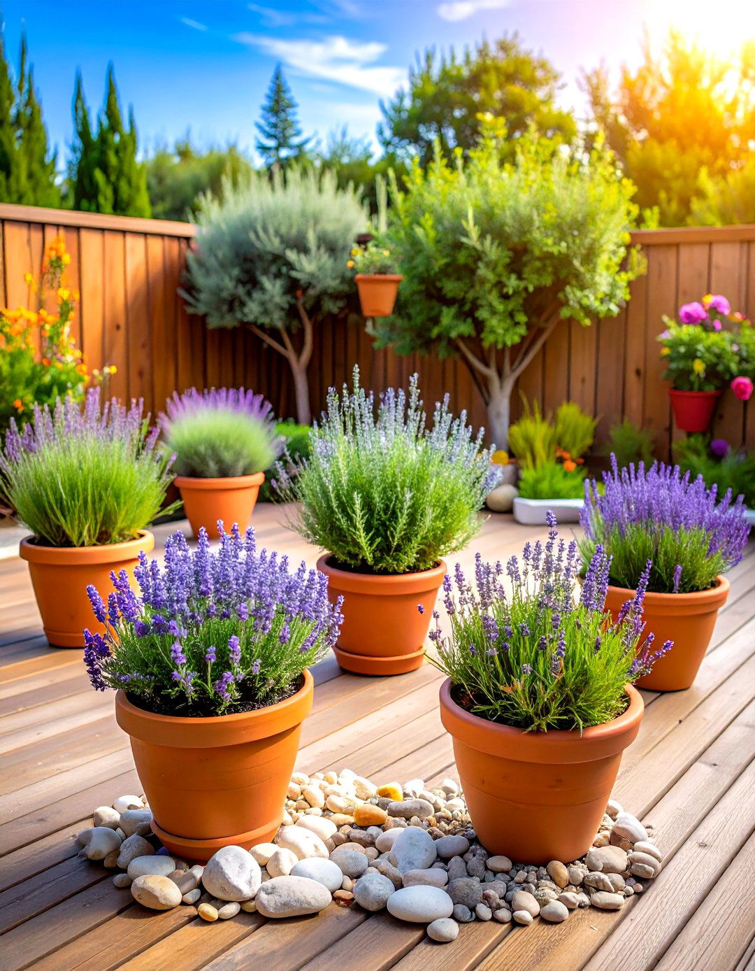 Mediterranean Drought Tolerant Theme - 24 Deck Decorating Ideas With Plant