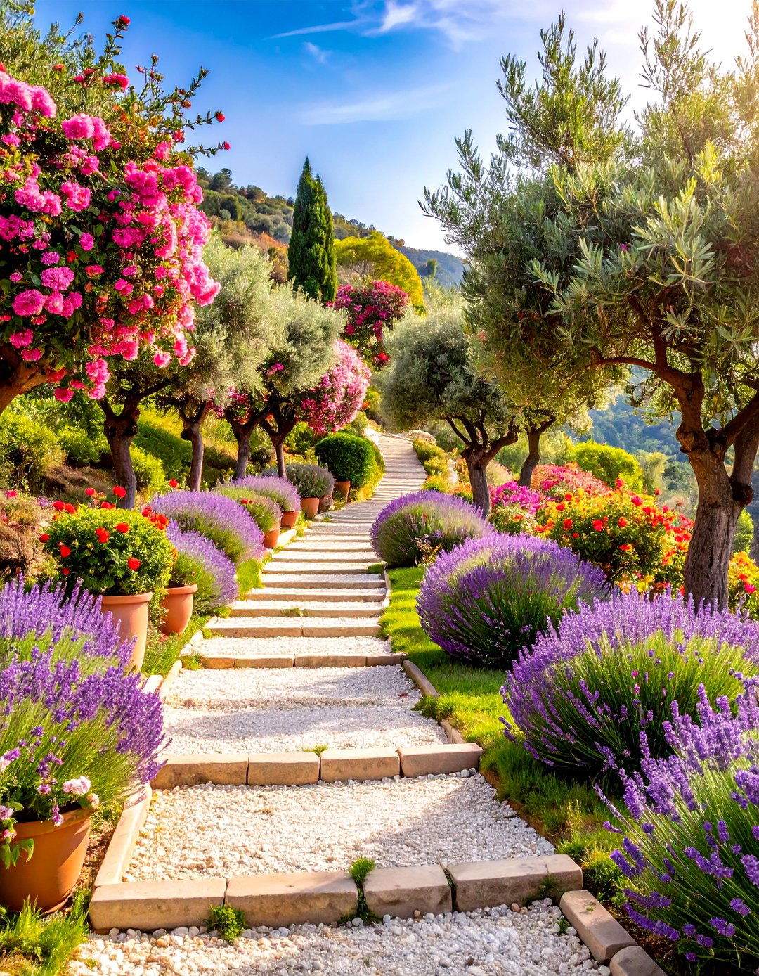 Mediterranean Garden with Drought Resistant Plants - 24 Beautiful Gardens