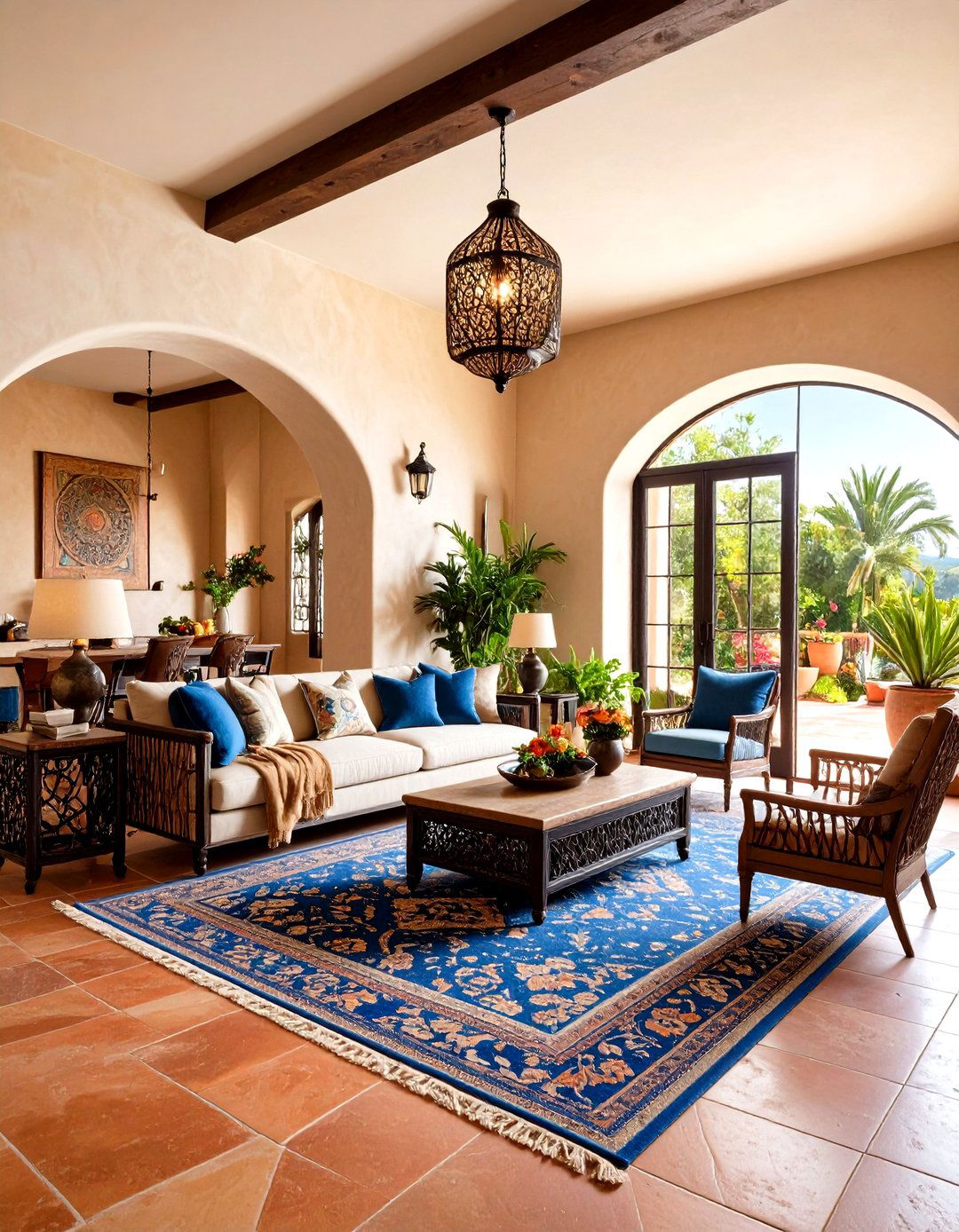 Mediterranean Great Room with Warm Earth Tones - 24 Great Room Ideas
