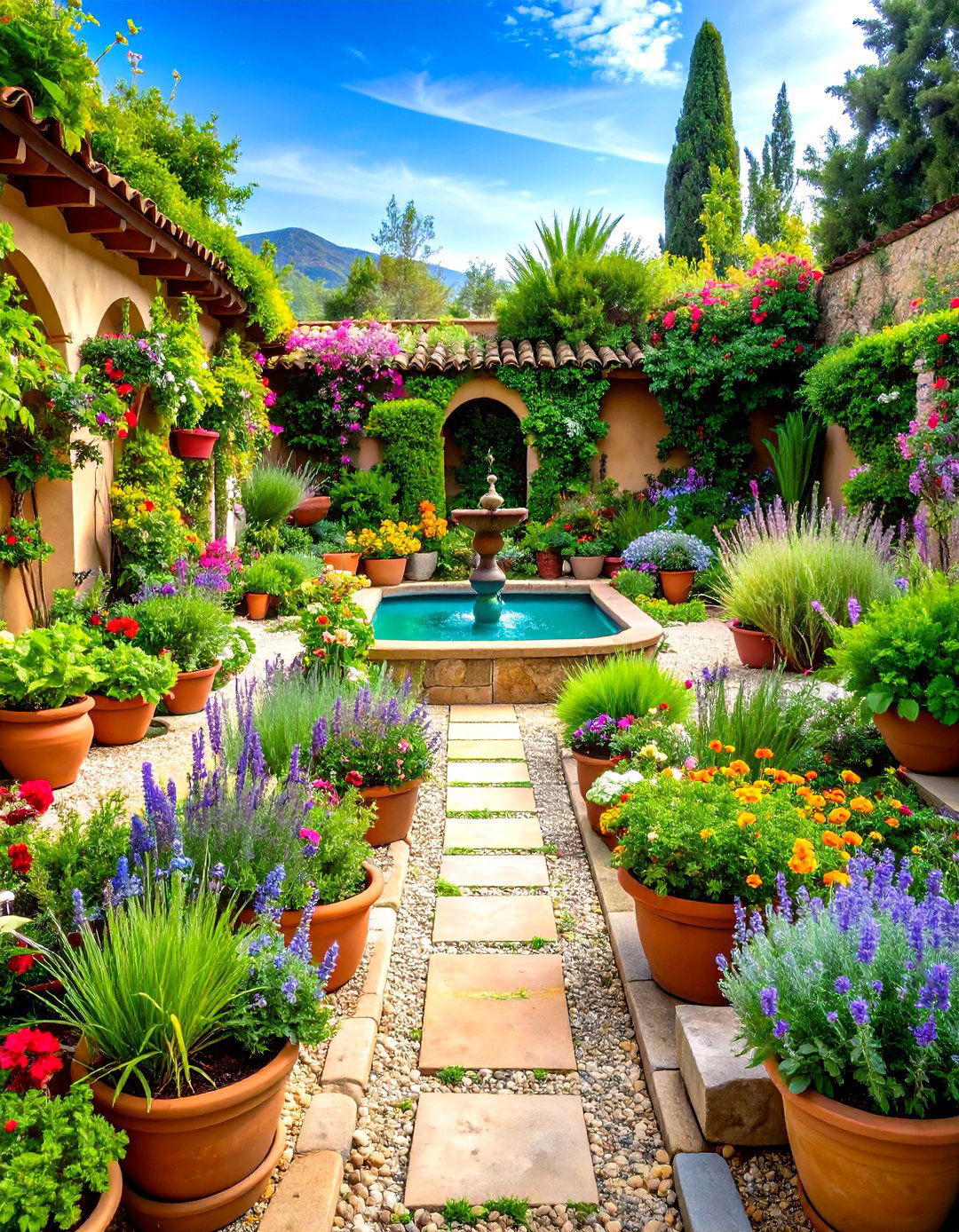 Mediterranean Herb Garden Integration Design - 24 spanish bungalow exterior ideas