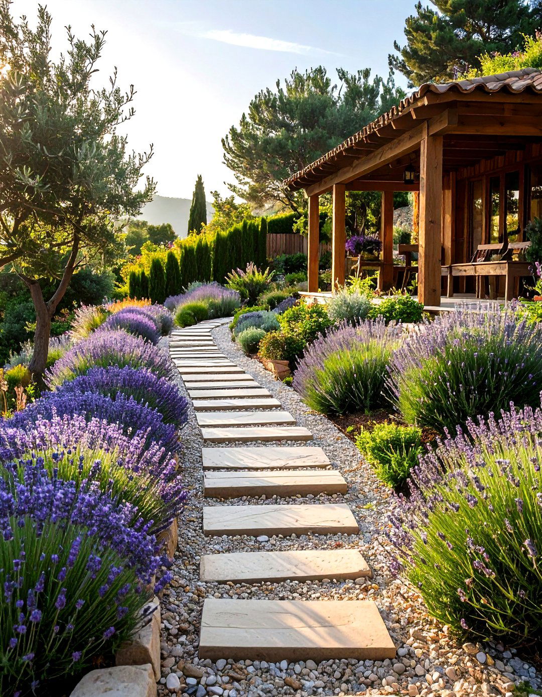Mediterranean Herb Slope Gardens - 24 Sloping Garden Design Ideas