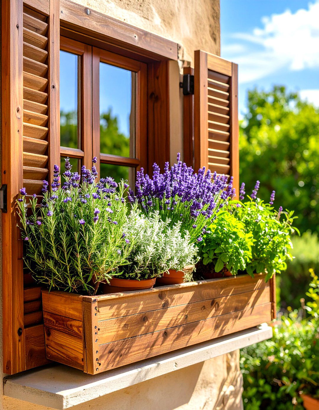 Mediterranean Herb Window Box - 24 window box ideas