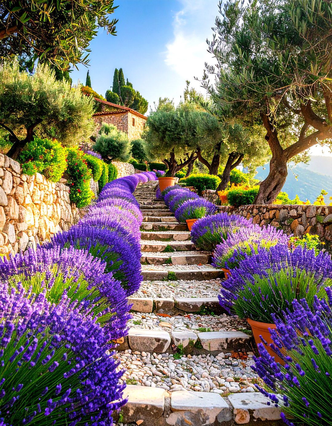 Mediterranean Hillside Terraces - 24 Terraced Garden Ideas