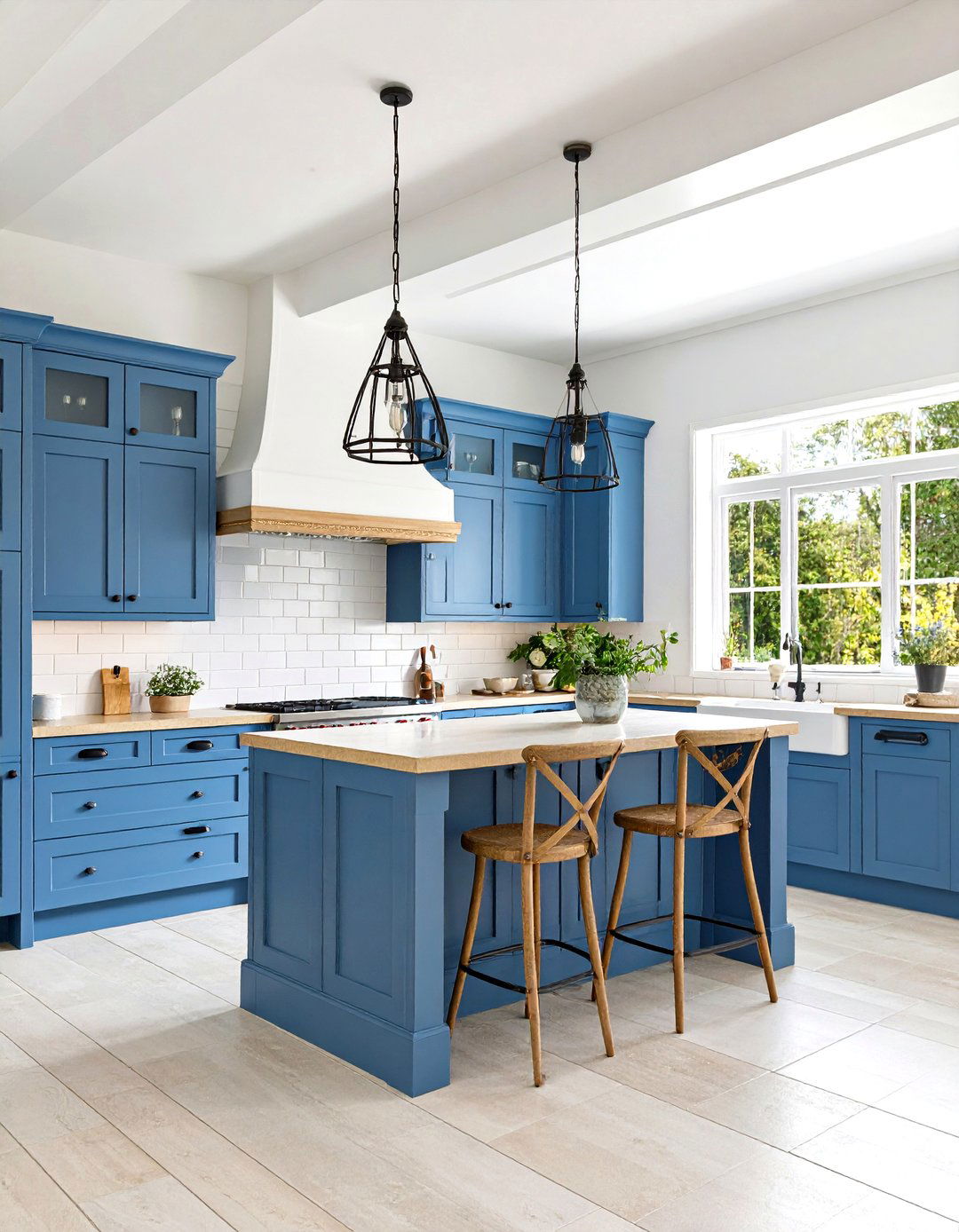 Mediterranean Italian Kitchen with Coastal Blue Accents - 24 Italian Kitchen Design Ideas