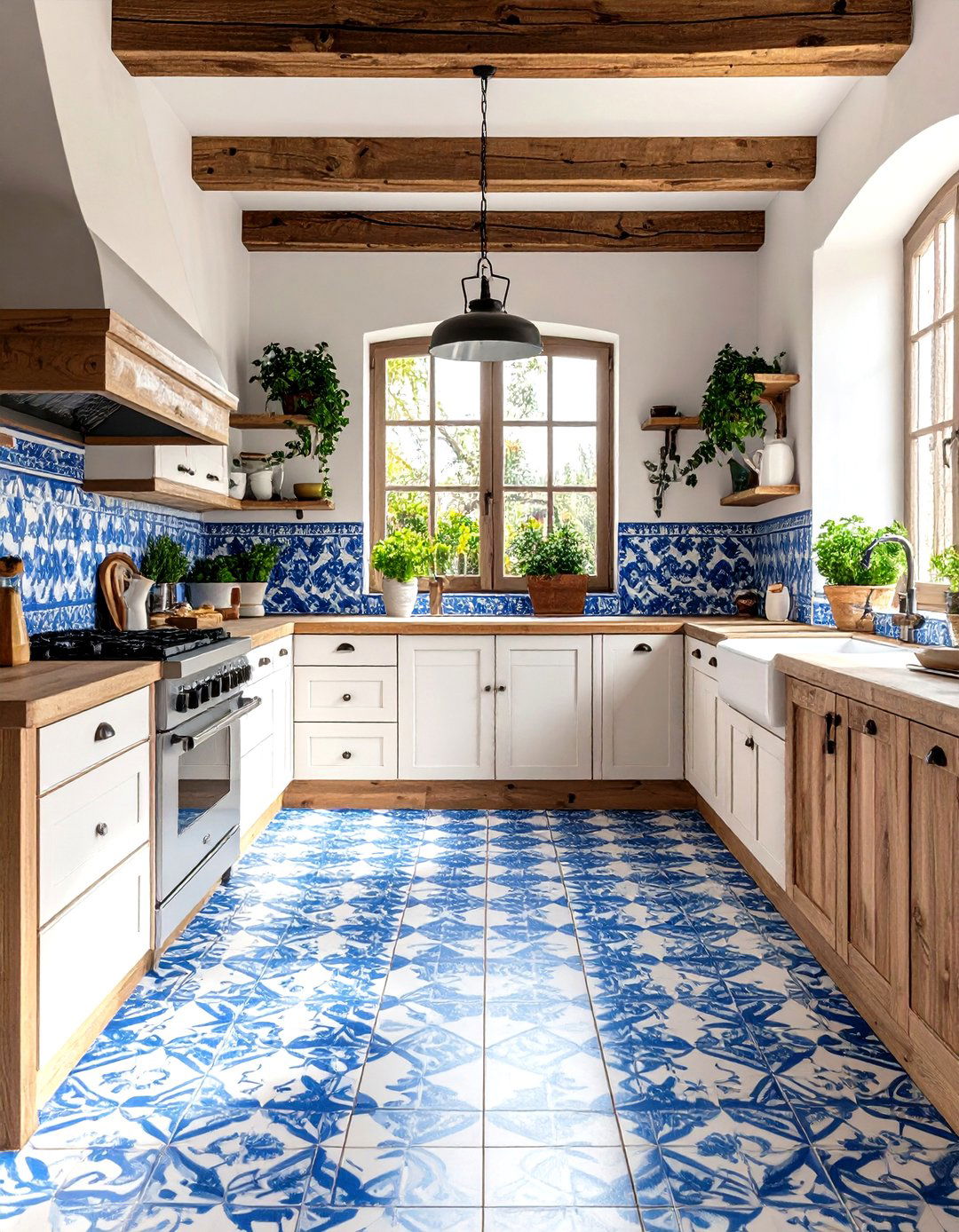 Mediterranean Kitchen Floor Tiles with Coastal Charm - 24 Kitchen Floor Tile Ideas
