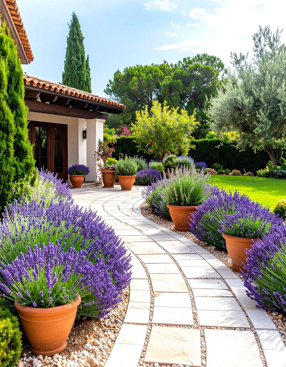 Mediterranean Landscape Style - 24 Driveway Landscape Ideas
