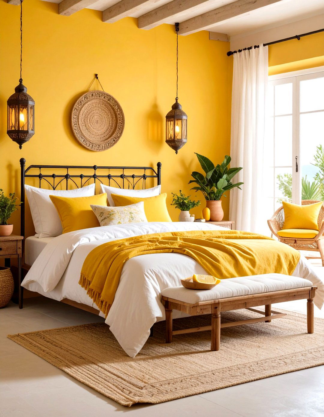 Mediterranean Lemon Villa Bedroom - 24 Lemon Bedroom Ideas