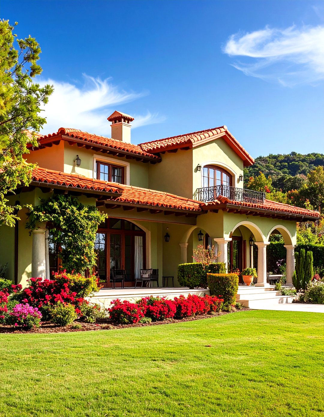 Mediterranean Olive Green Villa - 24 Olive Green House Exterior Ideas