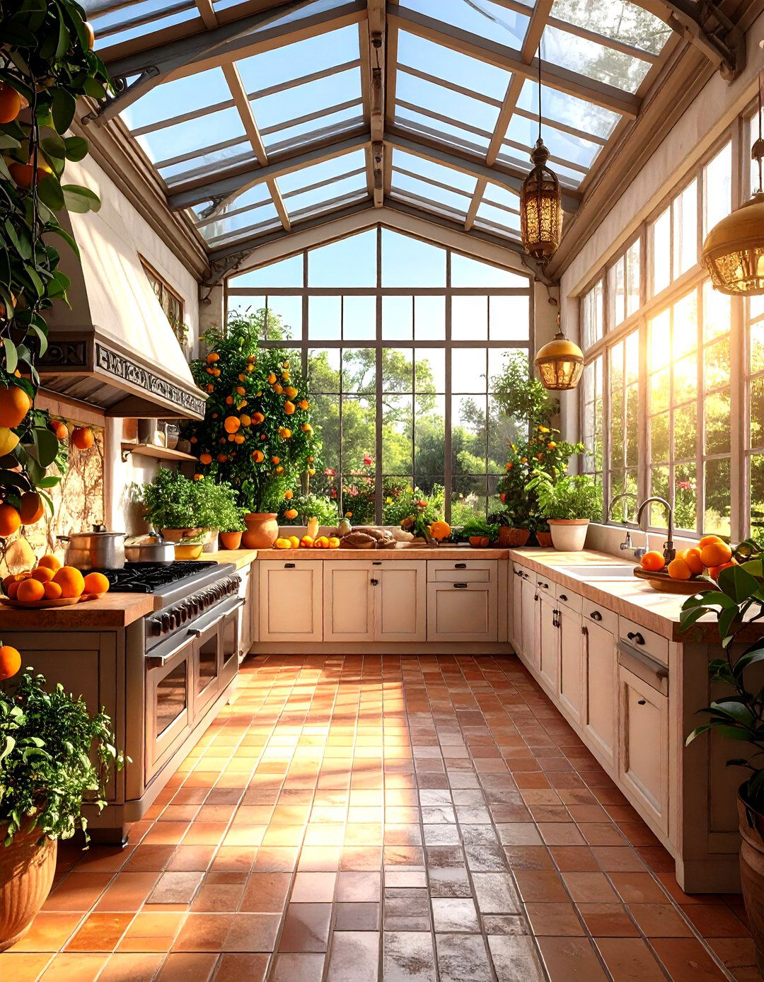 Mediterranean Orangery Kitchen Style - 24 Greenhouse Kitchen Design Ideas