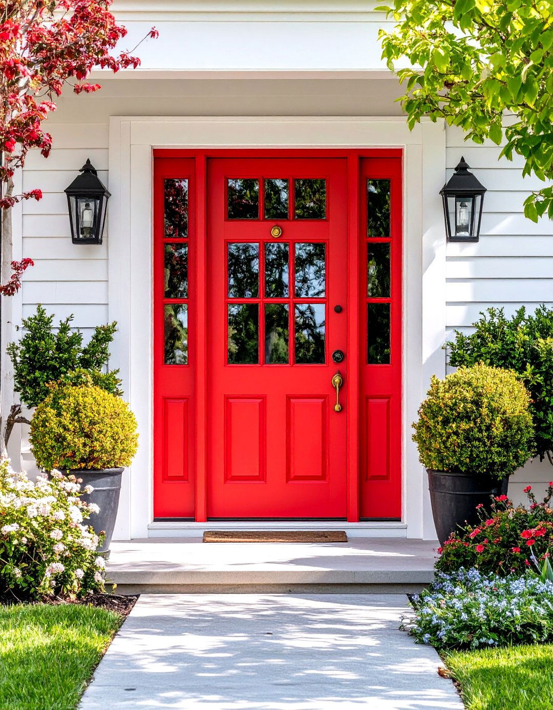 Mediterranean Red Accent Entrances - 24 Mediterranean Front Door Ideas