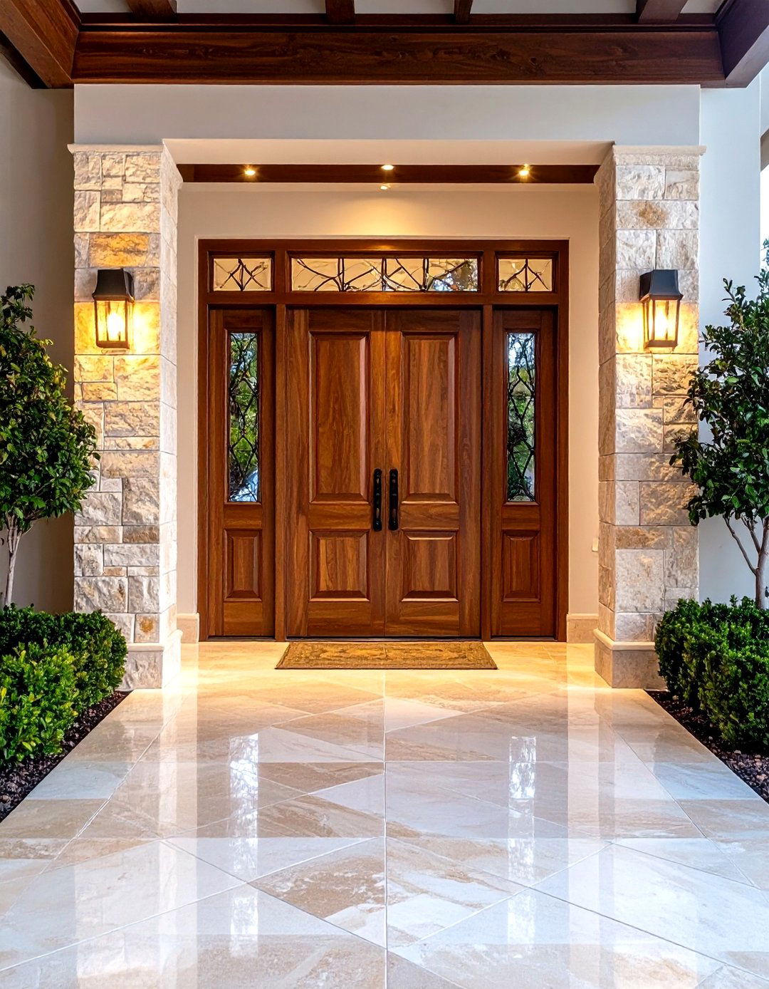 Mediterranean Stone and Wood Combination - 24 Door Trim Ideas