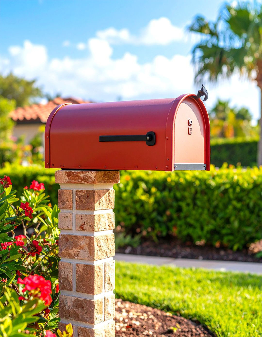 Mediterranean Stucco Brick Combination - 24 Brick Mailbox Ideas