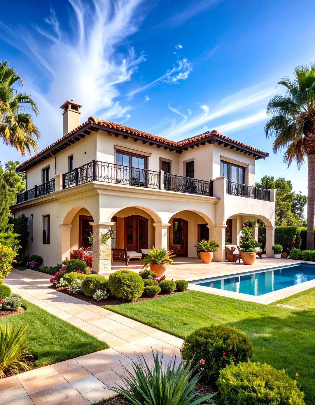 Mediterranean Stucco with Terra Cotta Accents - 24 Aesthetic House Exterior Ideas