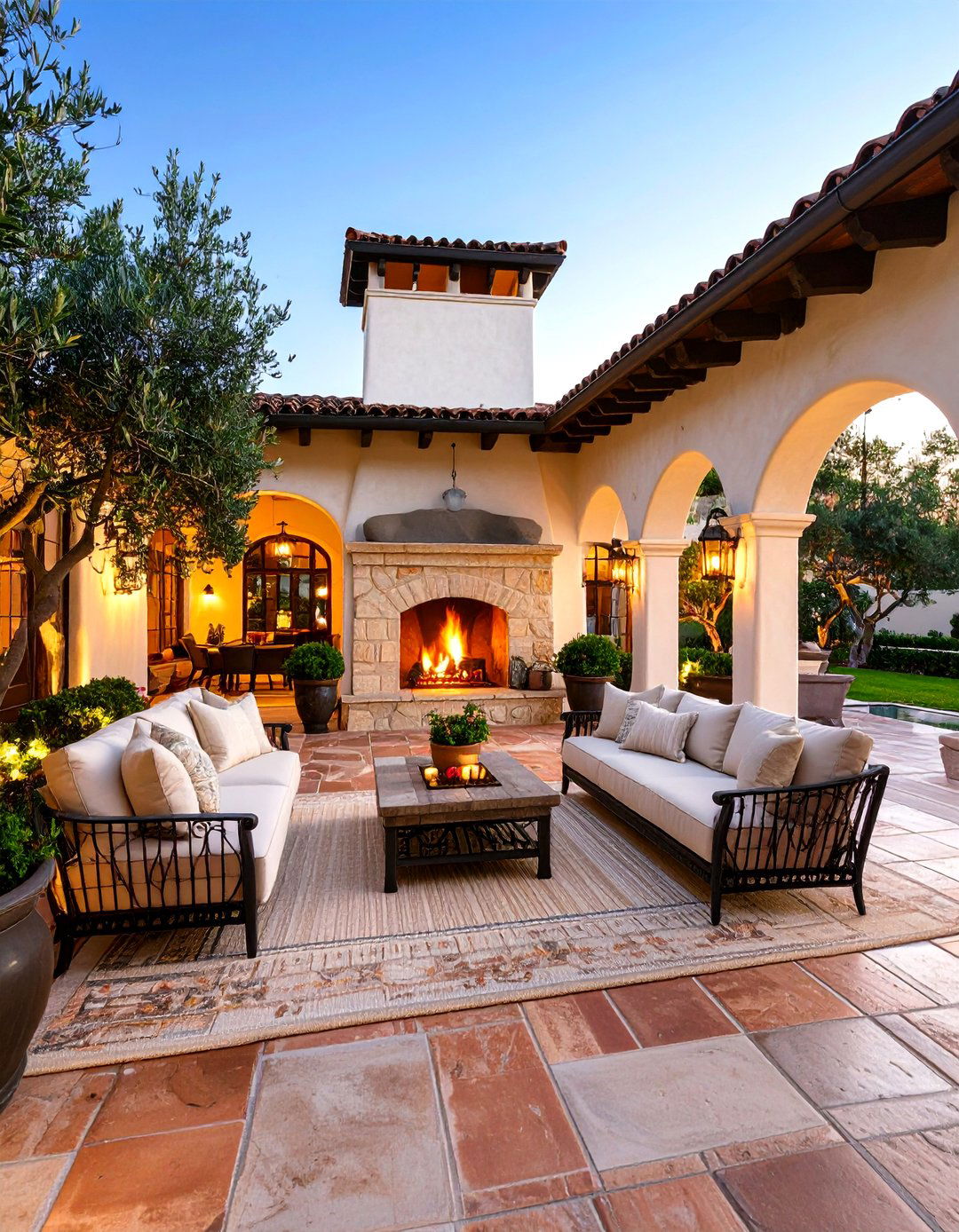Mediterranean Style Covered Deck Fireplace - 24 Covered Deck With Fireplace Ideas