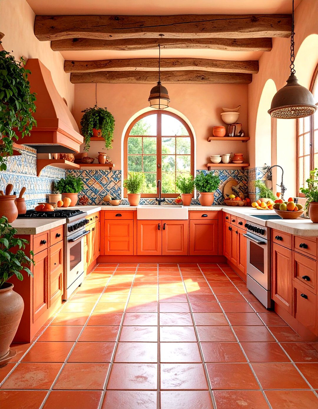Mediterranean Style Terracotta Flooring - 24 Terracotta Kitchen Floor Ideas