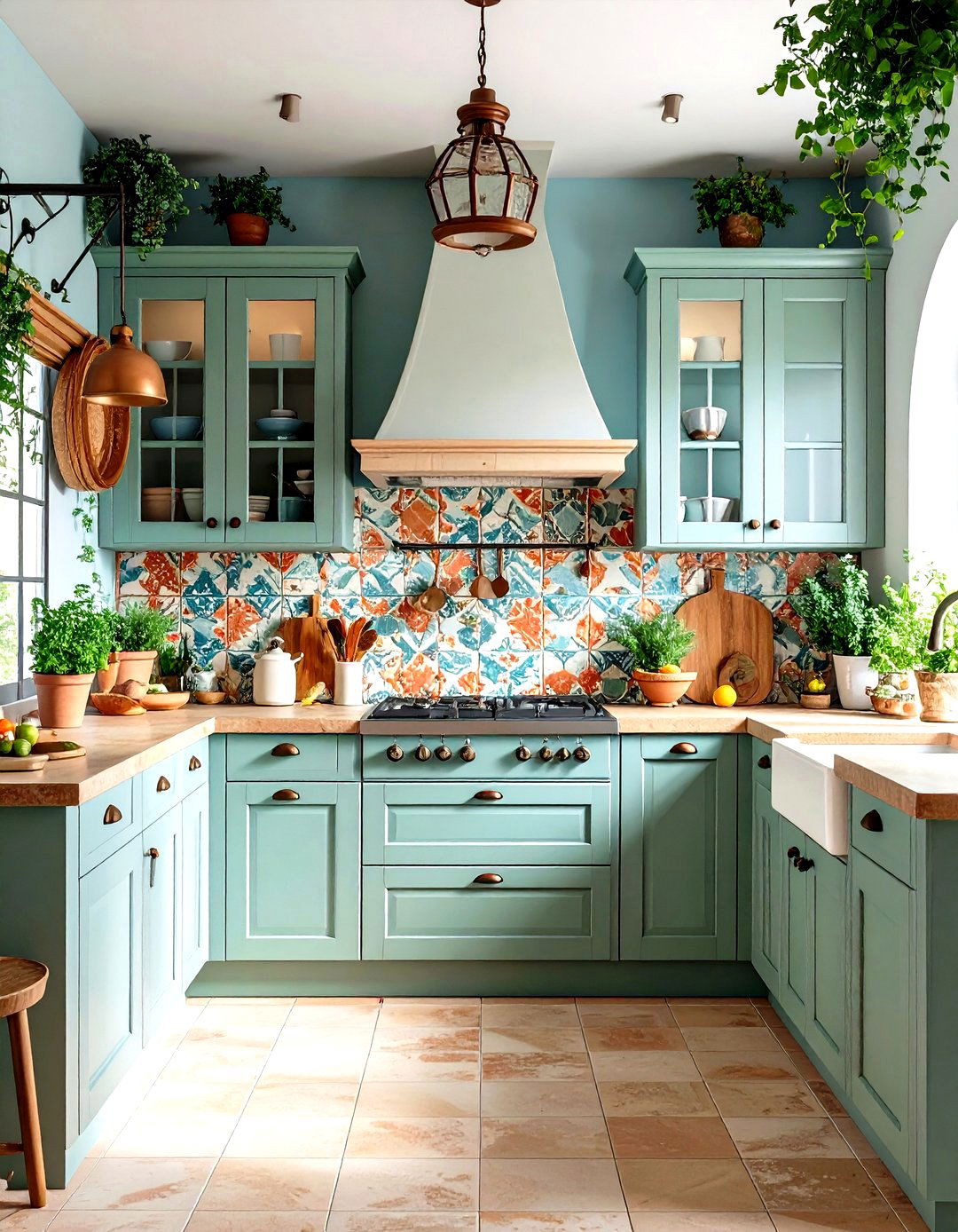 Mediterranean Taupe Kitchen with Warm Elements - 24 Taupe Kitchen Cabinet Ideas