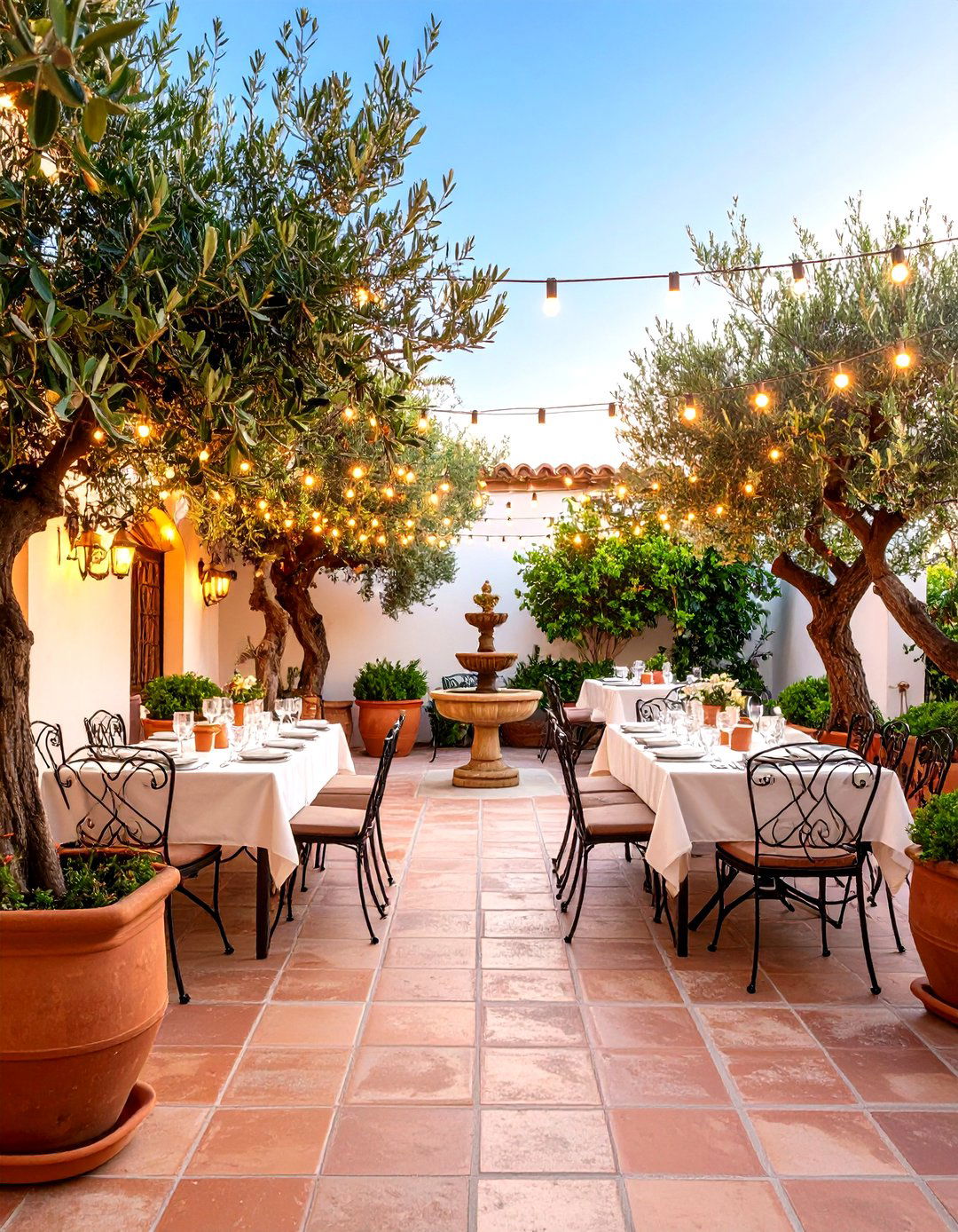 Mediterranean Terrace Dining - 24 Outdoor Dining Area Ideas
