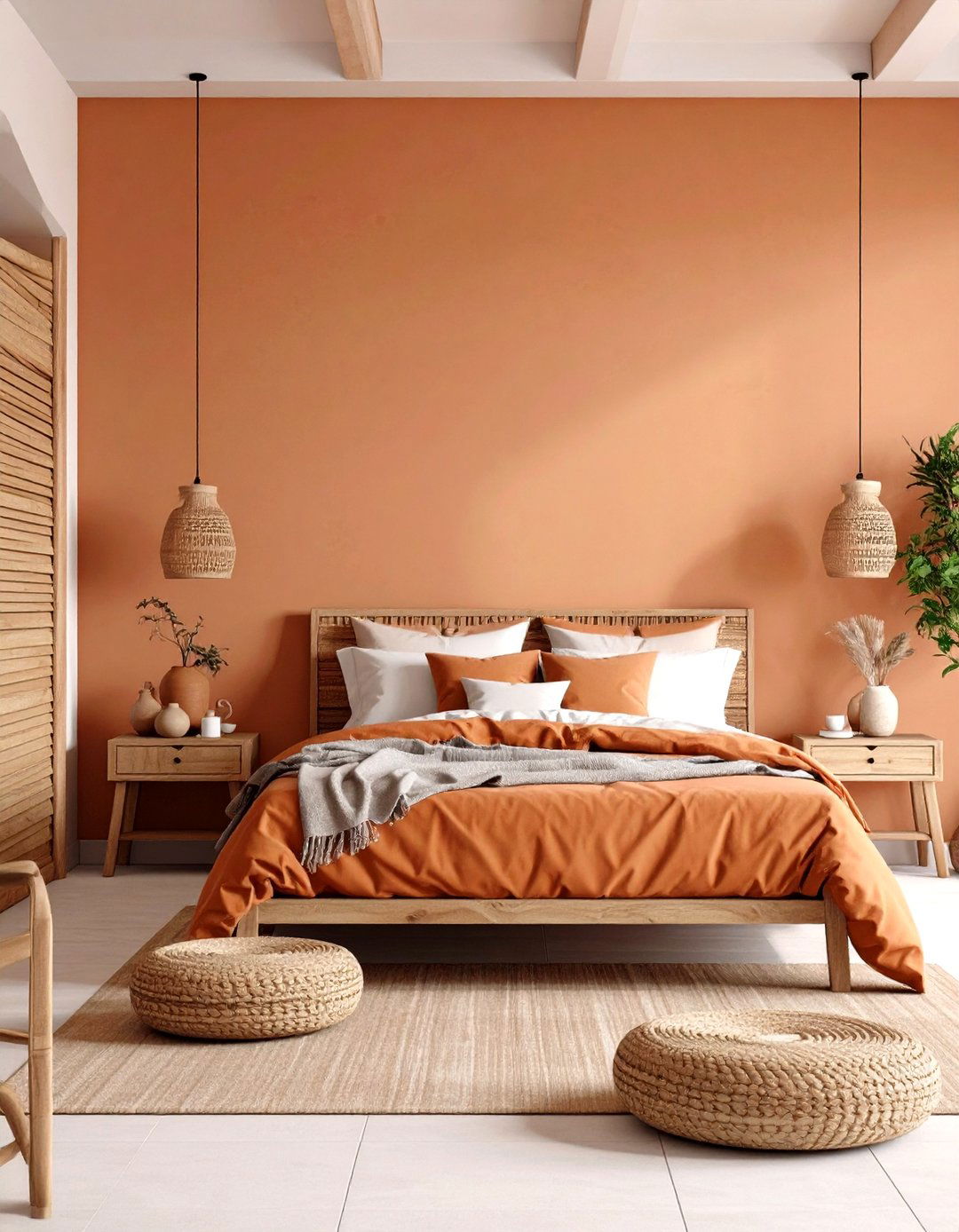 Mediterranean Terracotta Bedroom Wall Warmth - 24 Bedroom Wall Painting Ideas