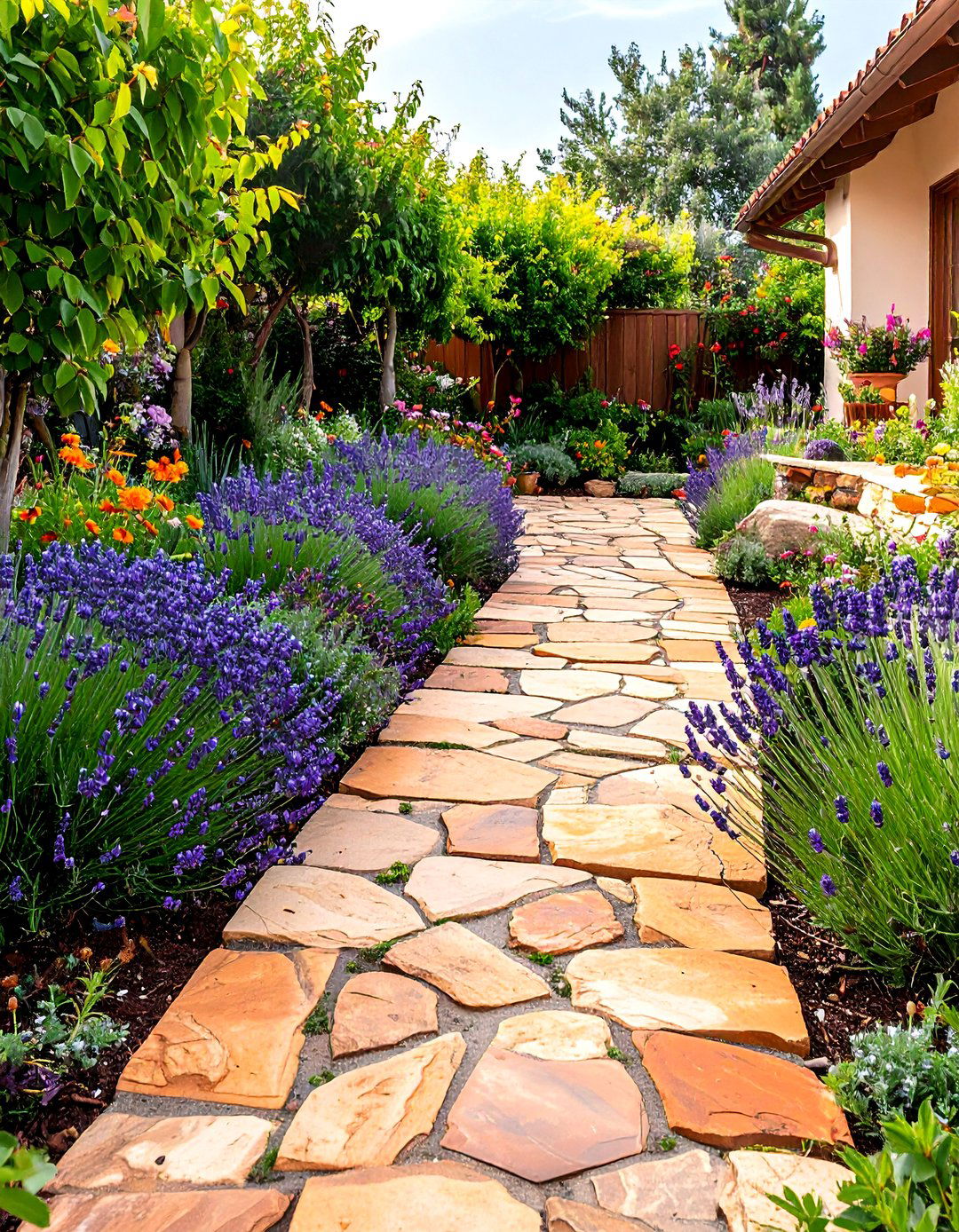 Mediterranean Terracotta Cobblestone Design - 24 Cobble Stone Walkway Ideas