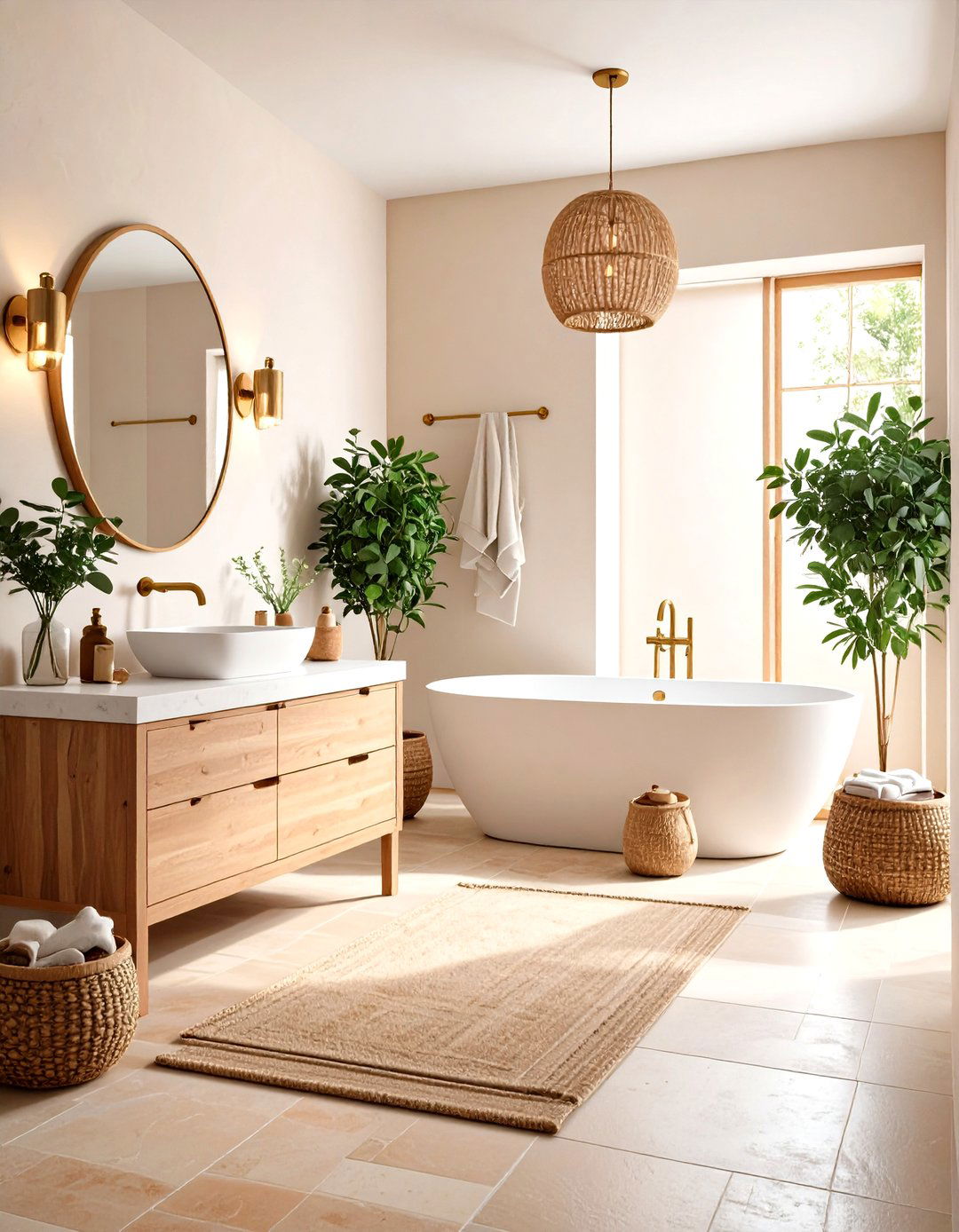 Mediterranean Terracotta Floor Sanctuary - 24 Terracotta Bathroom Ideas
